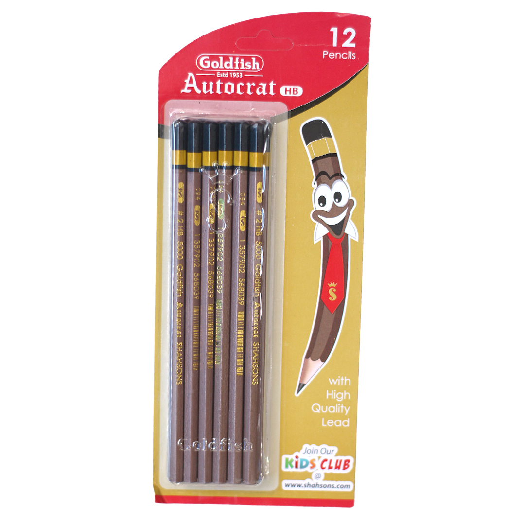 Pack of 12 Goldfish Autocrat Pencils HB – Premium graphite pencils for smooth writing and sketching.