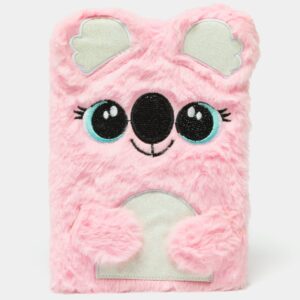 Cute Koala Fuzzy Plush Notebook – Soft Diary for Kids & Girls (Hardcover)